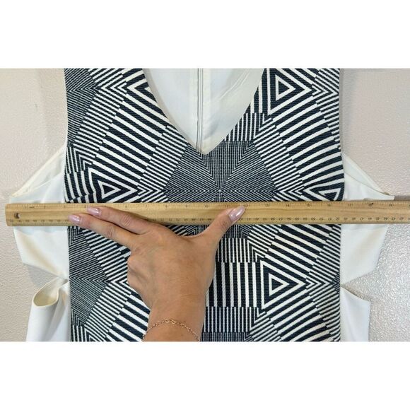 NWT Adelyn Rae Geometric Print Sheath Black & White Mini Dress  Large Women's - Picture 9 of 10